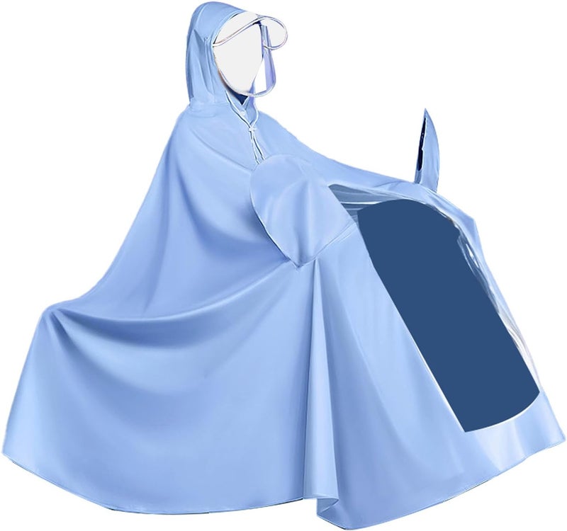 equlup Universal Motorcycle Raincoat, PVC Electric Battery Bike Raincoat Rain Poncho Long Full Body Rain Poncho - Image 4